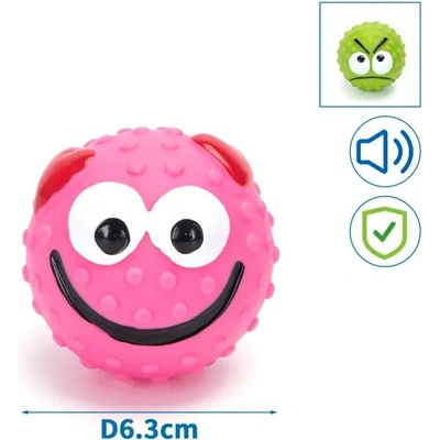 Nobleza vinylová lopta Emoticon 6,3 cm ružová