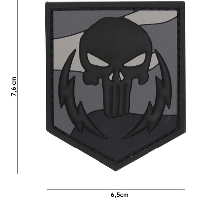 Gumová nášivka 101 Inc Punisher Thunder - nightcamo
