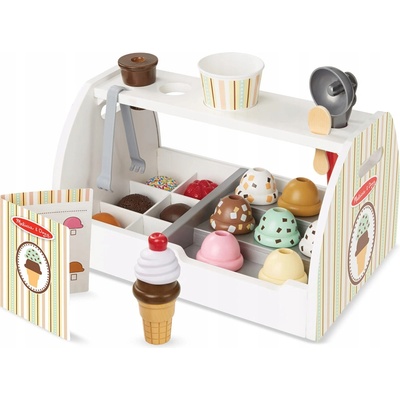 Melissa & Doug Ice Cream Counter Drevená zmrzlináreň 28 ks