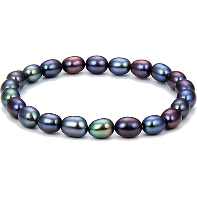 MOISS Tmavý perlový náramek PEARLS BP000033