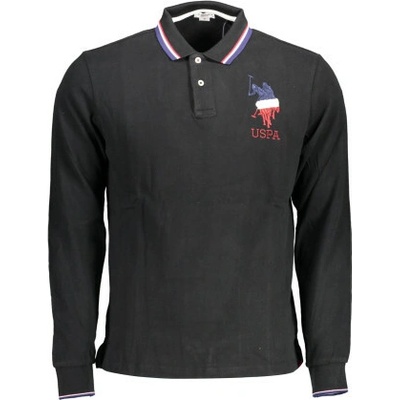Us Polo Polo Maniche Lunghe Uomo Nero Černá