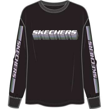 Skechers Тениска Skechers Women's Stacked Long Sleeve T-Shirt - Black