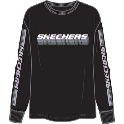 Skechers Тениска Skechers Women's Stacked Long Sleeve T-Shirt - Black
