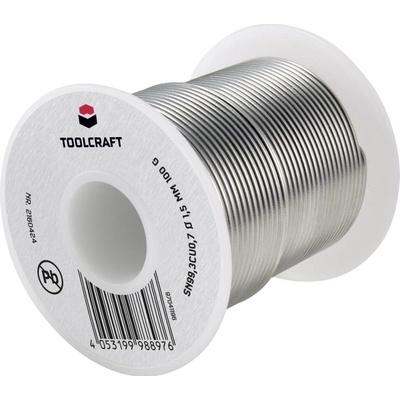 TOOLCRAFT spájkovací cín bez olova cievka Sn99,3Cu0,7 ROL1 100 g 1.5 mm