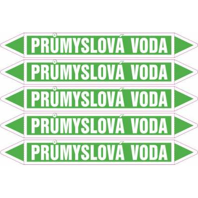 Grafiko | Průmyslová voda - dle ČSN 13 0072 - Materiál fólie s ochrannou laminací, Rozměr aršík 5ks šipka 212x26mm