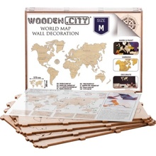 Wooden City Mapa světa dřevěná velikost M (57x38cm)