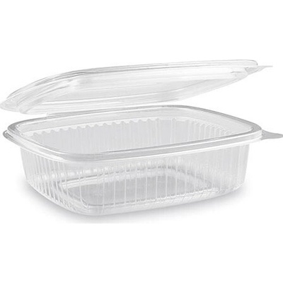 Plastová miska oválná průhledná s víčkem 375 ml (PP) (50 ks)