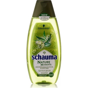 Schauma Nature Moments Středomořský olivový olej a Aloe Vera regenerační proti třepení konečků šampon na vlasy 400 ml
