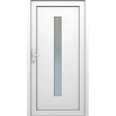 Plastové vedlajšie vchodové dvere 6-komorové biele, 100 x 210 cm, Ľ