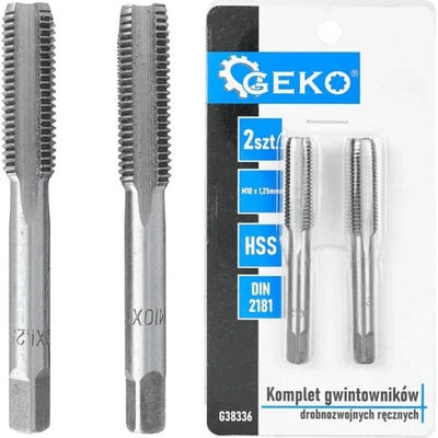 EU (GEKO) Sada ručných závitníkov pre jemný závit, 2 ks HSS DIN 2181 M10x1,25mm