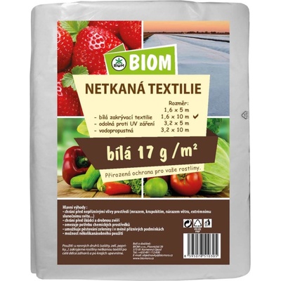 Biom netkaná textílie bílá 17 g/m² 1,6 x 10 m – Zboží Dáma