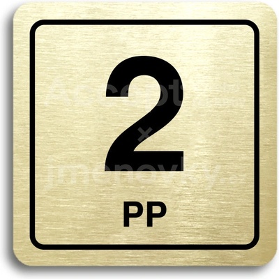 ACCEPT Piktogram 2 PP - zlatá tabulka - černý tisk
