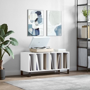 vidaXL Шкаф за грамофонни плочи бял 100x38x48 см инженерно дърво (831756)