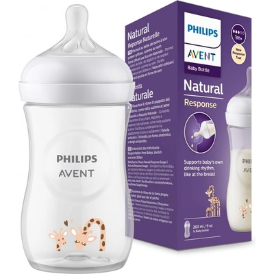 Avent Láhev Natural Response žirafa bílá 260 ml