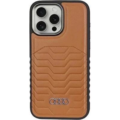Audi Кожен кейс Audi Synthetic Leather с MagSafe за iPhone 14 Pro, кафяв (6955250226974)
