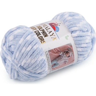Stoklasa Pletací žinylková příze Dolphin Baby Colors 100 g Balení: 1 ks, Varianta: 6 (80430) modrá světlá bílá 6 (80430) modrá světlá bílá