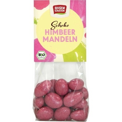 ROSENGARTEN Mandle v mliečnej a bielej čokoláde s malinami BIO 100 g