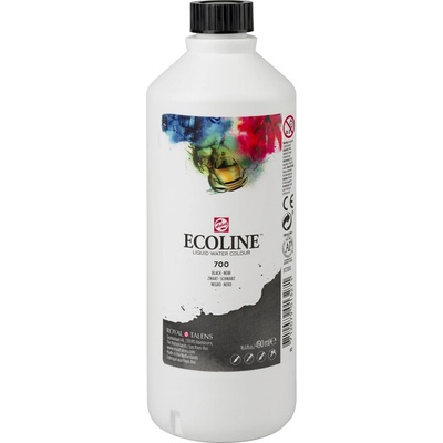 Royal Talens akvarelový inkoust Ecoline Aquarell Ink 490 ml black 700 – Zboží Dáma