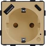 ELMARK Element zigbee К-Т ШУКО 16А МОН + usb, ЗЛАТО (195zbgsumt/gd)