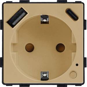 ELMARK Element zigbee К-Т ШУКО 16А МОН + usb, ЗЛАТО (195zbgsumt/gd)