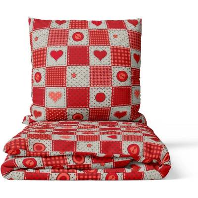 ARÔME HOME Povlečení mikroflanel Tisk Knoflíky 140x200 70x90