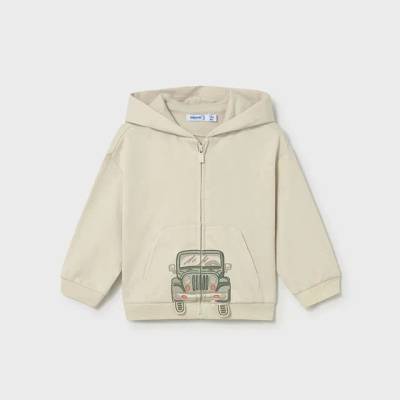 MAYORAL Суичър play с качулка Бежов цвят кола за бебе момче Mayoral