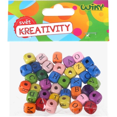 Dřevěné korálky Písmena 40ks – Zbozi.Blesk.cz