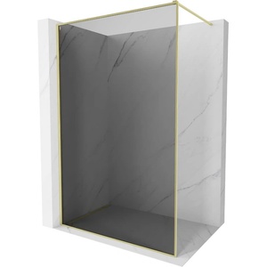 Mexen Kioto-XF душ кабина "Walk-in" с рамка 130 x 202 см, графит 10 мм, златисто матирано - 800-130-104-55-40-X (800-130-104-55-40-X)
