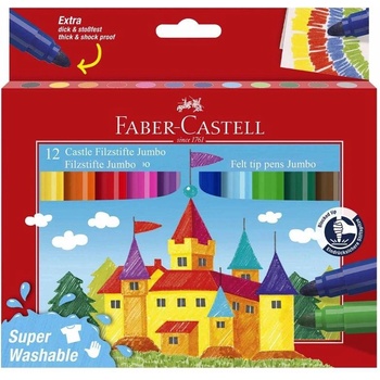 Faber-Castell Флумастери Замък - Jumbo, 12 цвята (1010180099)