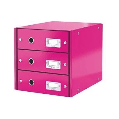 Leitz Click&Store box 3 zásuvky metalický ružový