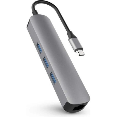 HYPER by Sanho HyperDrive 6-in-1 USB-C Hub - мултифункционален хъб за свързване на допълнителна периферия за MacBook Pro и устройства с USB-C (тъмносив)