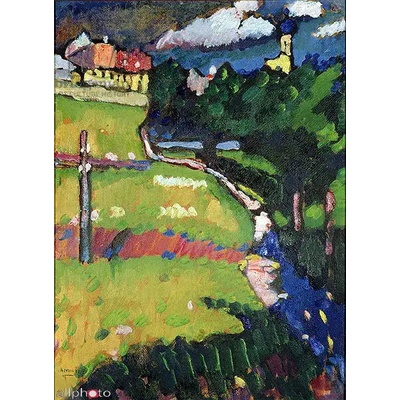 Obrazy - Kandinsky, Wassily: Kostel v Murnau - reprodukce obrazu