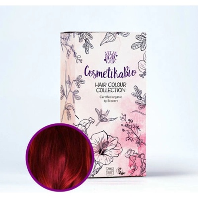 Cosmetikabio 100% přírodní barva na vlasy Vínově červená 100 g