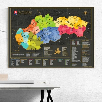 Stieracia mapa Slovenska - vlastivedná