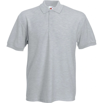 Fruit of the Loom heavy 65/35 pique polo / Мъжка поло тениска от тежък памук - светлосив меланж s (16320461001)