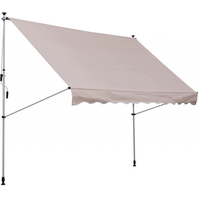 OUTSUNNY Výškově nastavitelná přenosná markýza vhodná na balkon 200 x 150 cm krémová