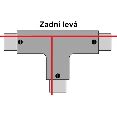 T-LED T spojka pro 3F lištu Varianta: Černá zadní levá 105613