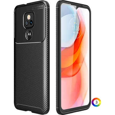 Motorola Moto G Play (2021) Удароустойчив Carbon Fiber Калъф и Протектор