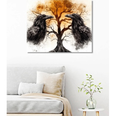 ZUTY Obrazy na stenu - Havrany a jesenný strom Rámovanie: vypnuté plátno na rám, Rozmer: 40x50 cm