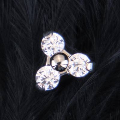 CryptoEshop Titanová koncovka s čirými zirkony Bouquet 3 mm P013-09