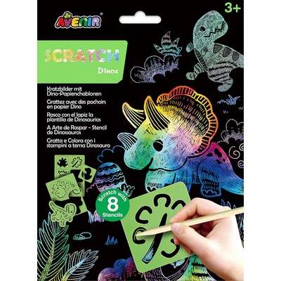 Škrabací obrázky podle šablony Dinosauři