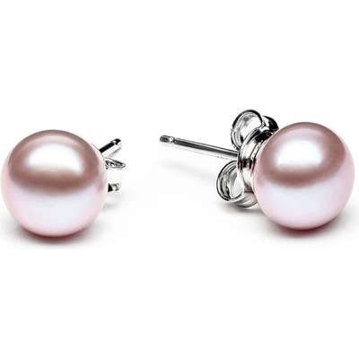 Gaura Pearls náušnice s levandulovou perlou Hayley III stříbro EFB08-N/L Levandulová