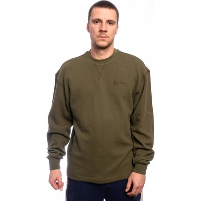 Karl Kani Triko S Dlouhým Rukávem Signature Boxy Waffle Longsleeve Green