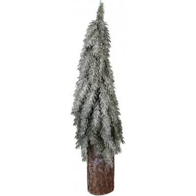 Umělý zasněžený stromeček na podstavci ve tvaru kmene Trol I – 18x57 cm