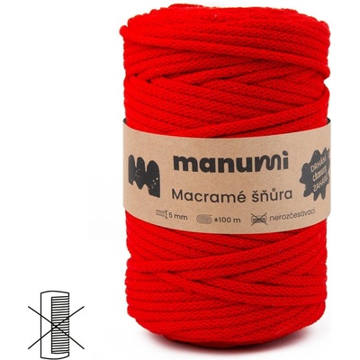 Manumi Macramé šňůra 5mm červená - 1 ks