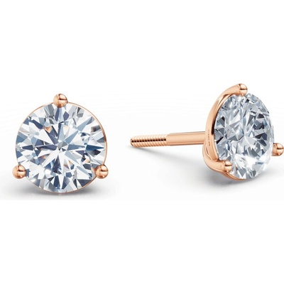DF náušnice 6408, ružové zlato s laboratórnymi diamantmi s hmotnosťou 2,00 ct VS1/F