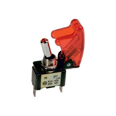 Spínač páčkový 12 V 20 A červený Model 2 Lampa