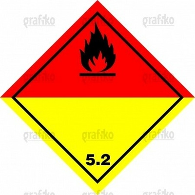 Grafiko | Organické peroxidy tř. 5.2 - červenožlutý / černý - Materiál Magnetická fólie, Rozměr 300x300mm