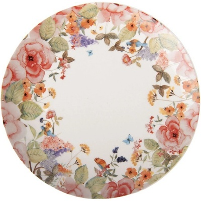 Clayre & Eef Porcelánový dezertní talířek s květy Flower & Fiesta 20 x 2 cm
