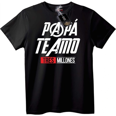 NOONEBRAND Тениска Татко Обичам те 3 Милиона - XL, Black